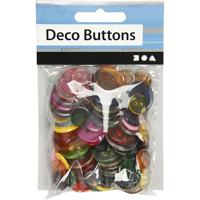 Creativ Company Knopen, d 12+18+20 mm, diverse kleuren, 50 gr, 100 stuk/ 1 doos - thumbnail