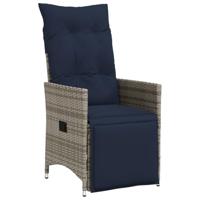 3-delige Bistroset met kussens poly rattan grijs - thumbnail