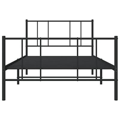 Bedframe met hoofd- en voeteneinde metaal zwart 80x200 cm Bedframe met hoofd- en voeteneinde metaal zwart 80x200 cm