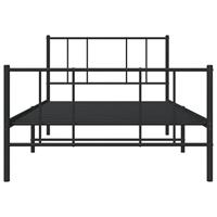 Bedframe met hoofd- en voeteneinde metaal zwart 80x200 cm - thumbnail