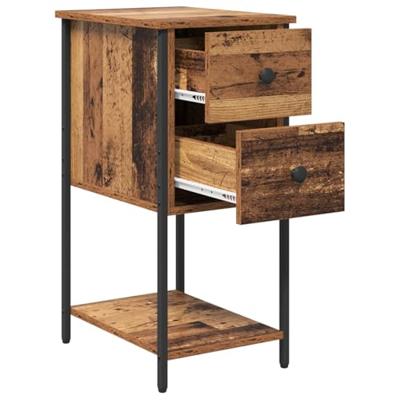 Nachtkastje 2 pcs Oud hout 32 x 42 x 70 cm Bewerkt hout