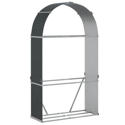 Haardhoutopslag 120x45x210 cm gegalvaniseerd staal antraciet - thumbnail