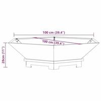 Vuurkorf Bruin 100 x 100 x 28 cm Cortenstaal - thumbnail