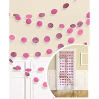 Hangdecoratie Fuchsia Glitter Cirkels - thumbnail