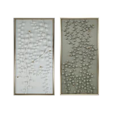 Schilderij Home ESPRIT Wit Groen Gouden Modern 70 x 3,5 x 140 cm (2 Stuks)