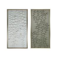 Schilderij Home ESPRIT Wit Groen Gouden Modern 70 x 3,5 x 140 cm (2 Stuks) - thumbnail