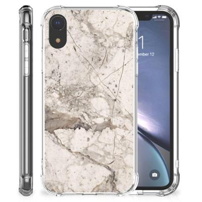 Apple iPhone Xr Anti-Shock Hoesje Marmer Beige Apple iPhone Xr Anti-Shock Hoesje Marmer Beige