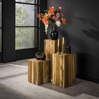 Giga Meubel - Bloemenzuil Bole 85cm Gerecycled Teakhout - thumbnail