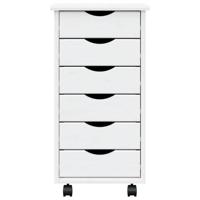 Ladekast MOSS verrijdbaar massief grenenhout wit - thumbnail