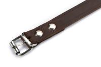 Lederen honden halsband bruin - 62 cm x 25 mm - thumbnail