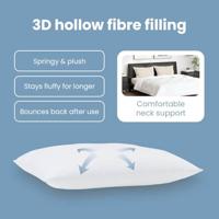 VidaXL Hoofdkussen met kussen wit katoen en polyester - thumbnail