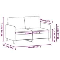 Tweezitsbank 120 cm fluweel bruin - thumbnail