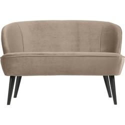 WOOOD Bankje 'Sara' Velvet, kleur Khaki
