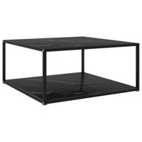 VidaXL Salontafel 80x80x35 cm gehard glas zwart - thumbnail