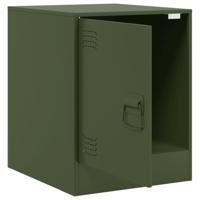 Nachtkastjes 2 st 34,5x39x44 cm staal olijfgroen - thumbnail