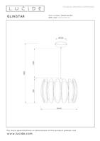 Lucide GLINSTAR - Hanglamp - Ø 40 cm - 1xE27 - Multicolor - thumbnail