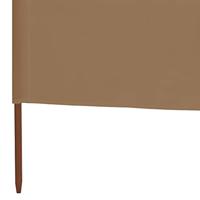 Windscherm 6-panelen 800x160 cm stof taupe - thumbnail