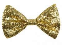 Vlinderstrik glitter goud - thumbnail