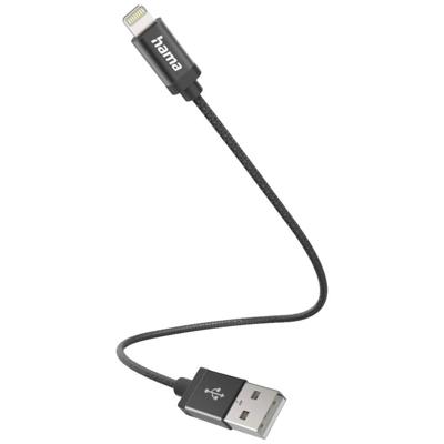 Hama Oplaadkabel USB-A - Lightning 0,2 M Nylon Zwart