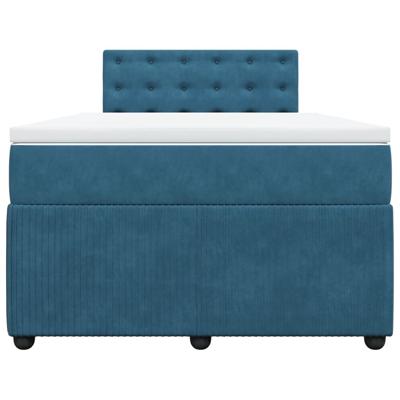 Boxspring met matras fluweel blauw 120x200 cm - thumbnail