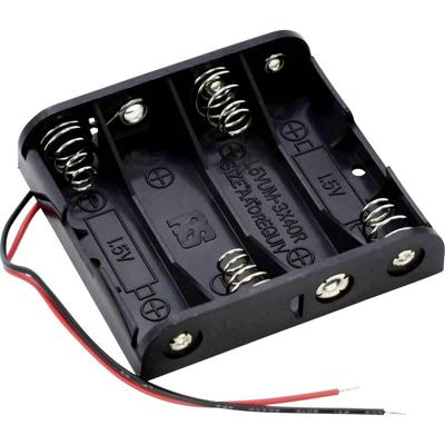 Takachi SN34 batterijhouder 4 x mignon (AA) kabel (L x B x H) 61,9 x 57,2 x 15 mm