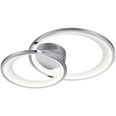 LED Plafondlamp Dimbaar Warm Wit 3000K - 29W - Ovaal Chroom Aluminium