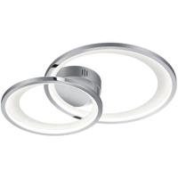 LED Plafondlamp Dimbaar Warm Wit 3000K - 29W - Ovaal Chroom Aluminium - thumbnail