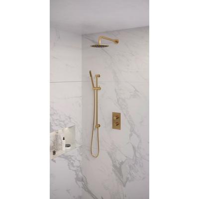 Regendoucheset Inbouw Brauer Gold Edition Thermostatisch 20 cm met 3-Weg Omstelling, Gebogen Wandarm, Glijstang en Staaf Handdouche Geborsteld Goud Regendoucheset Inbouw Brauer Gold Edition Thermostatisch 20 cm met 3-Weg Omstelling, Gebogen Wandarm, Glijstang en Staaf Handdouche Geborsteld Goud