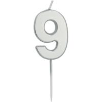 Cijferkaars &apos;9&apos; Zilverkleurig 5cm - thumbnail