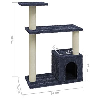 Kattenmeubel met sisal krabpalen 70 cm donkergrijs - thumbnail