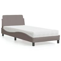 Bed met matras stof taupe 90x190 cm - thumbnail