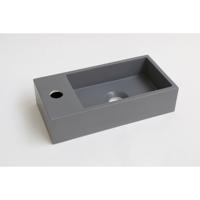OUTLET INK Versus Fontein Quartz Met Kraangat Links Grijs 36x18x9cm - thumbnail