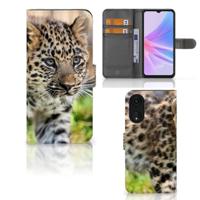 OPPO A78 5G | A58 5G | Telefoonhoesje | Met pasjeshouder | Baby Luipaard - thumbnail