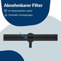 Ben Small douchegoot inclusief rooster 70cm mat zwart - thumbnail