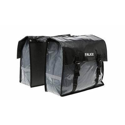 Falkx silver bull tas dubbel bisonyl fietstas 45l grijs zwart