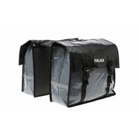 Falkx silver bull tas dubbel bisonyl fietstas 45l grijs zwart - thumbnail