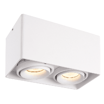 Esto LED Opbouwspot - Vierkant - 2 lichts - Kantelbaar - Dimbaar - 4000K neutraal wit - GU10 - Opbouwspot - Voor binnen - Vervangbare afdekring - Wit Esto LED Opbouwspot - Vierkant - 2 lichts - Kantelbaar - Dimbaar - 4000K neutraal wit - GU10 - Opbouwspot - Voor binnen - Vervangbare afdekring - Wit