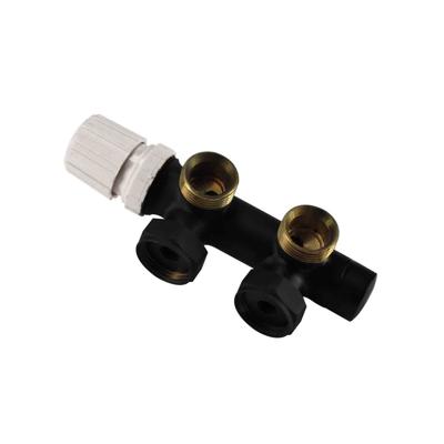 Riko thermostatisch 3/4 onderblok haaks-links mat zwart