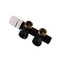 Riko thermostatisch 3/4 onderblok haaks-links mat zwart - thumbnail