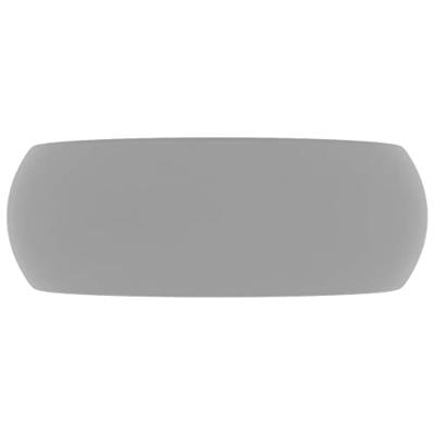 VidaXL Wastafel rond 40x15 cm keramiek mat lichtgrijs