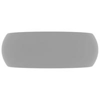 VidaXL Wastafel rond 40x15 cm keramiek mat lichtgrijs - thumbnail