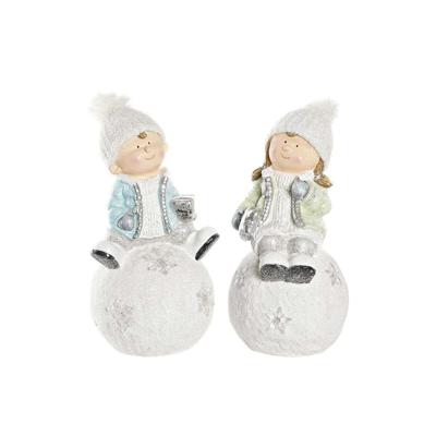 Kerstversiering DKD Home Decor Kinderen Magnesium (21,5 x 20 x 39 cm) (2 Stuks)