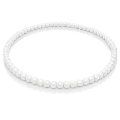 Witte houten kralen ketting 90cm Witte houten kralen ketting 90cm