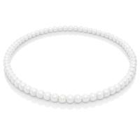 Witte houten kralen ketting 90cm - thumbnail