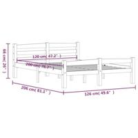 Bedframe massief grenenhout wit 120x200 cm - thumbnail