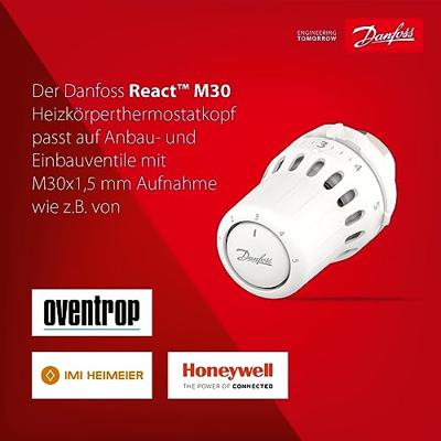 Danfoss React M30x1.5 Thermostaatknop Mechanisch 8 tot 28 °C Danfoss React M30x1.5 Thermostaatknop Mechanisch 8 tot 28 °C