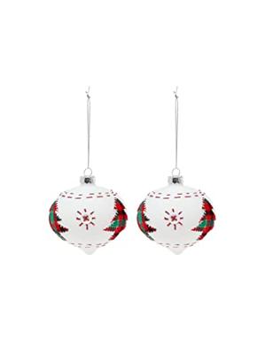 Kerstballen 8 cm (2 uds) Kristal Wit