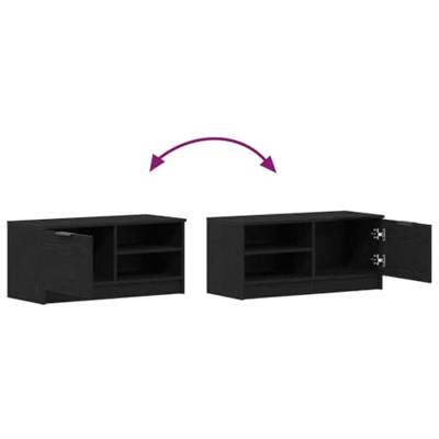 TV-kast 2 pcs Zwart 80 x 35 x 36.5 cm Bewerkt hout