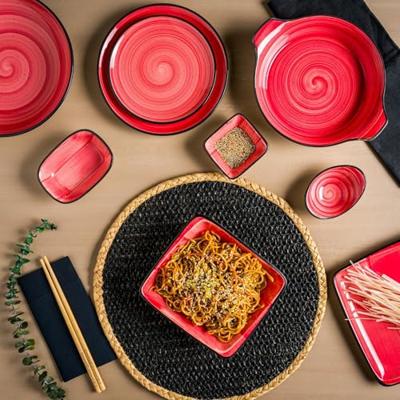 Bonna Serveerschaal - Aura Passion - Porselein - 34x16 cm - set van 2