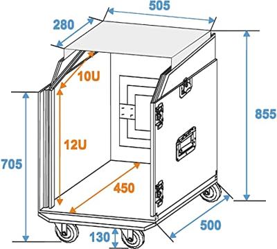 Omnitronic LS5 Laptop-Rack,12 HE 3011000L Flightcase (l x b x h) 590 x 560 x 765 mm